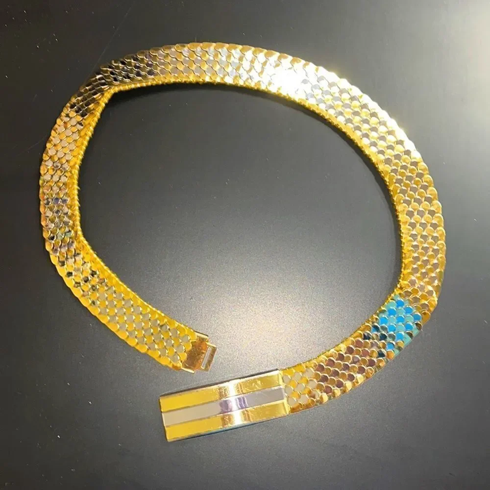 Vintage Gold & Silver Metallic Stretchy Belt